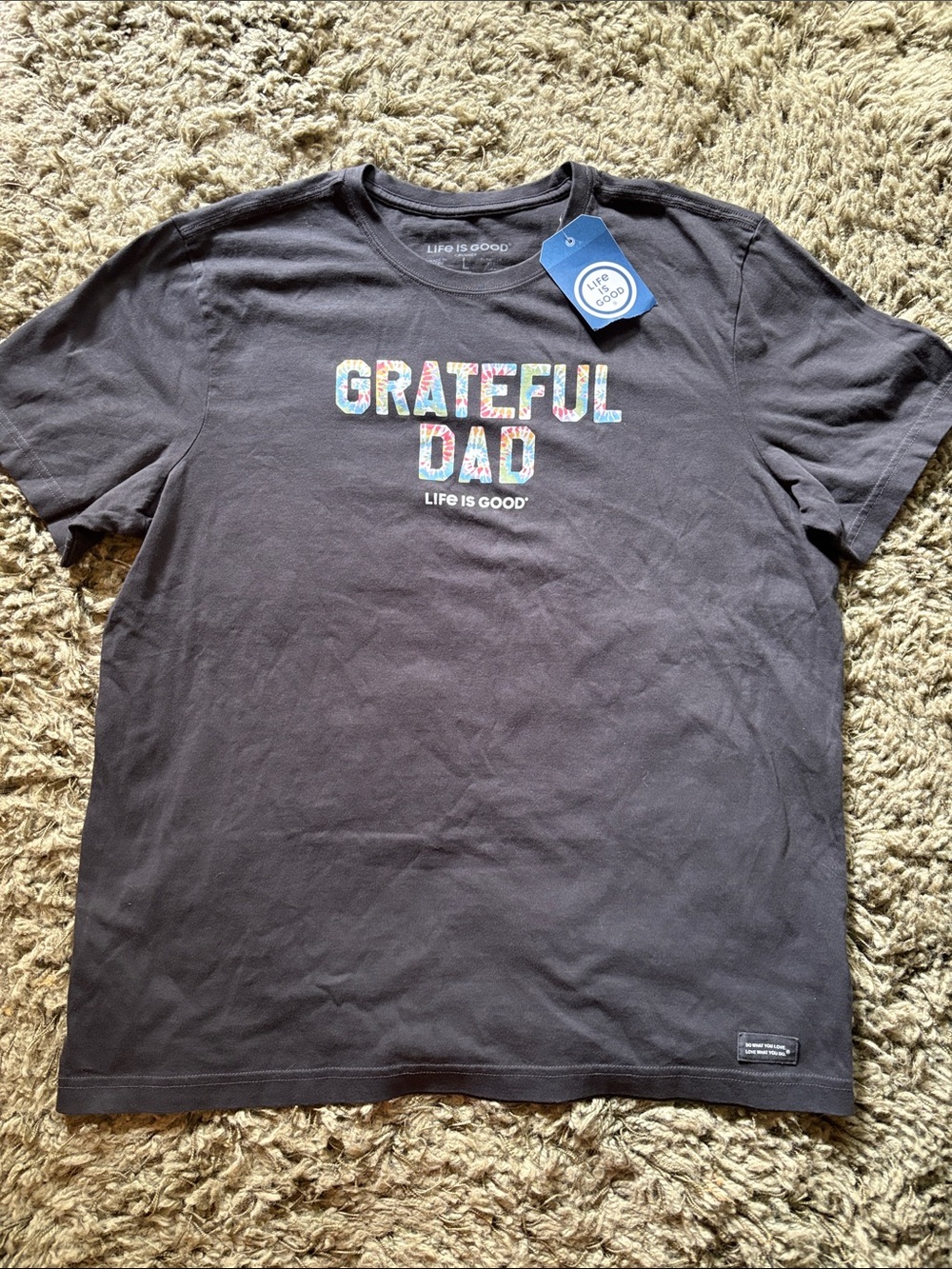 Life Is Good Black "Grateful Dad" Short Sleeve Tee